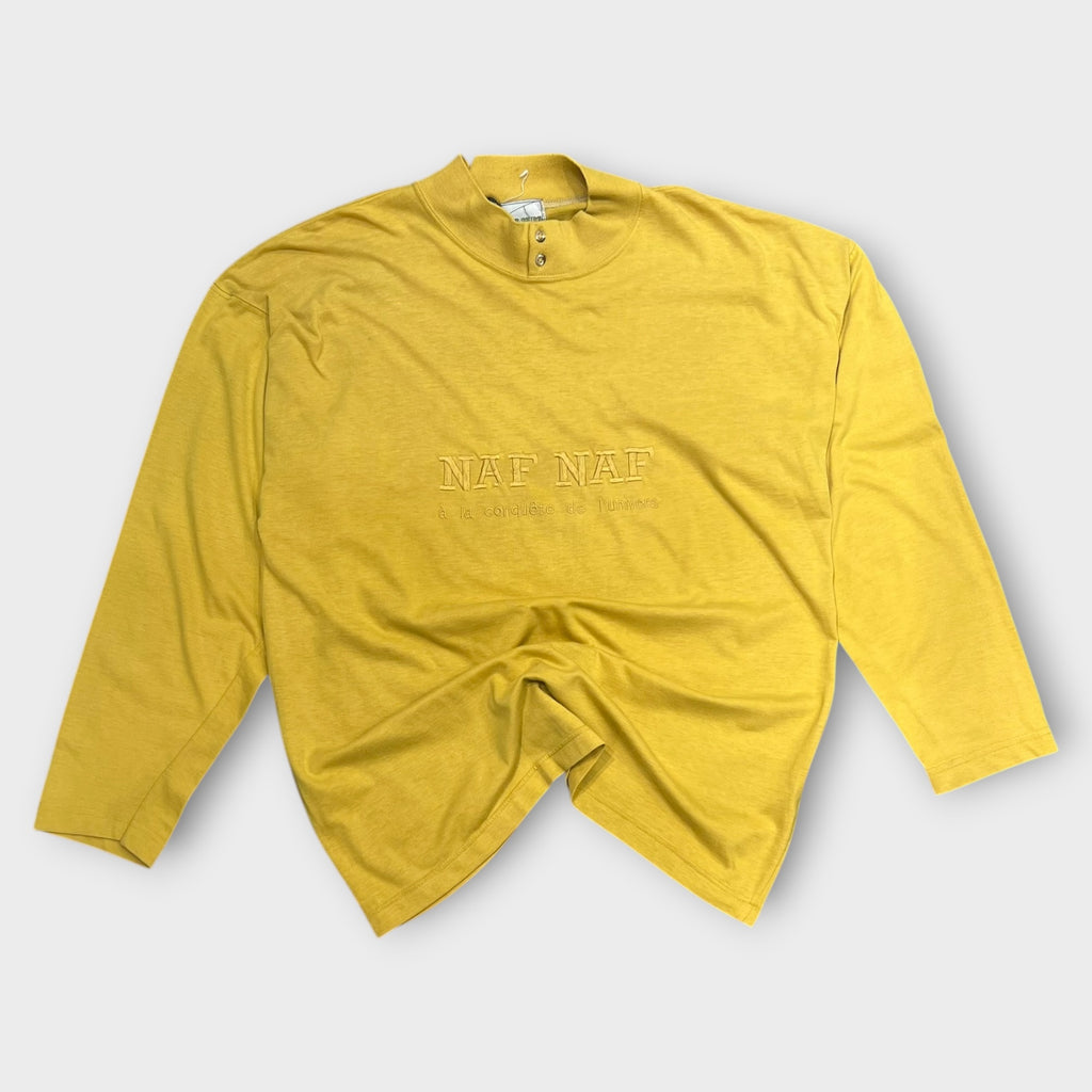 T-shirt Manche Longue Naf Naf Vintage Jaune - L