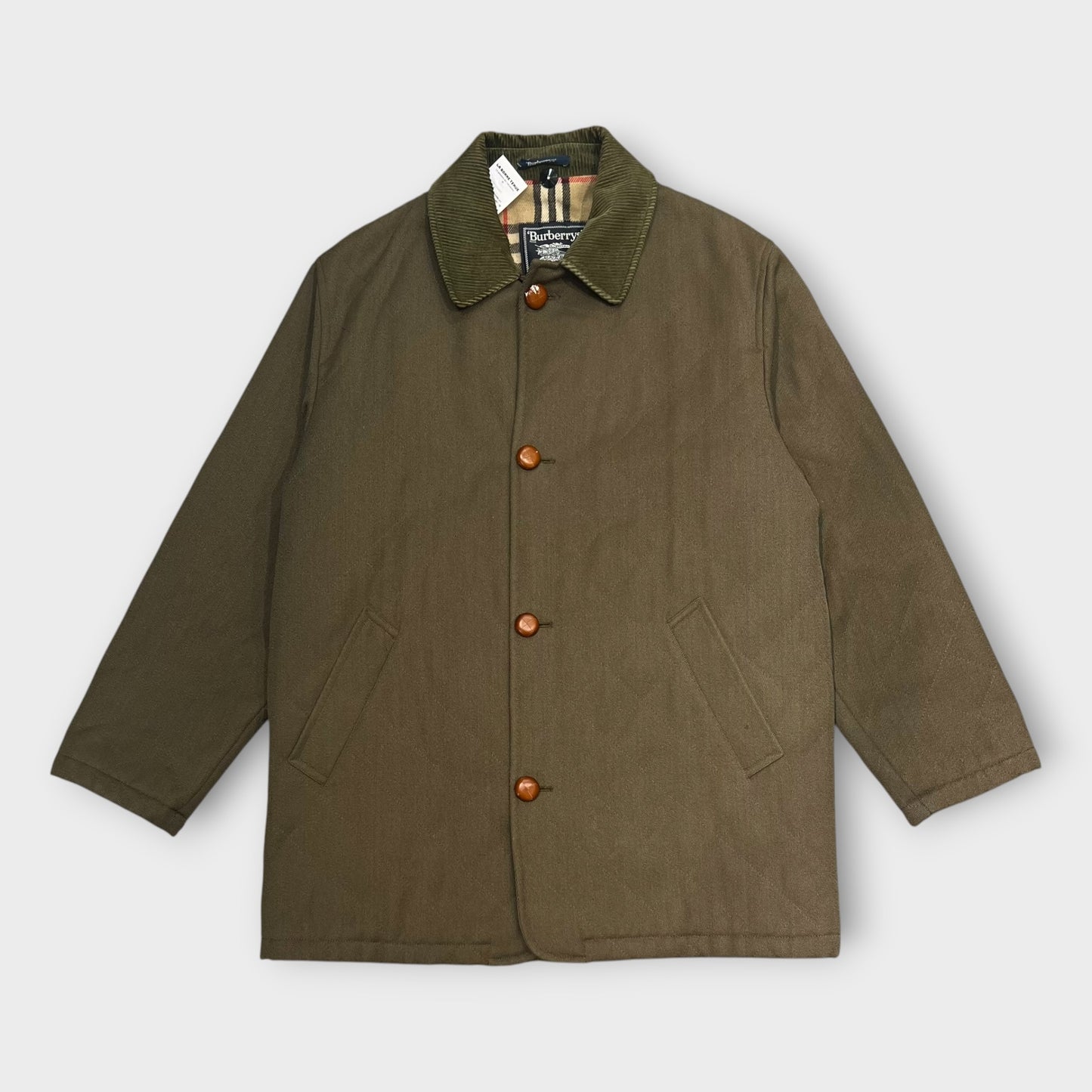 Veste Matelassée Laine Burberry Kaki - M