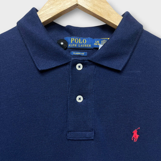 Polo Manches Longues Ralph Lauren Navy - 14/16A (Fit S)
