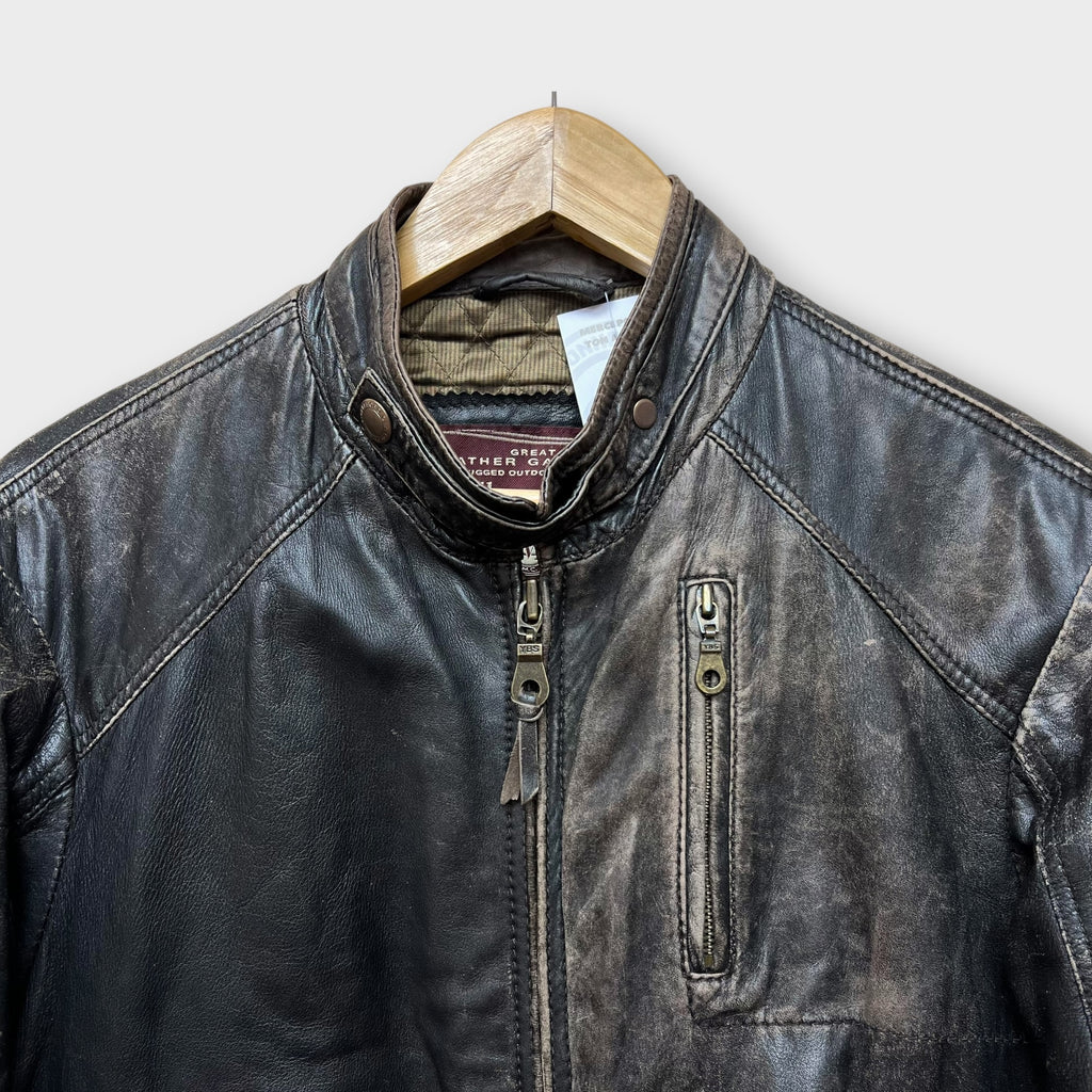 Veste Cuir Marlboro Classics Vintage Marron - M