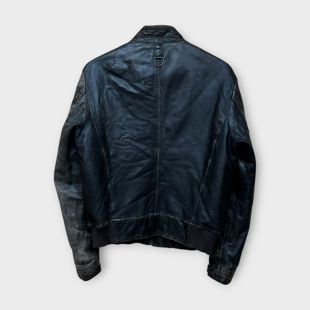 Veste Cuir Marlboro Classics Vintage Marron - M