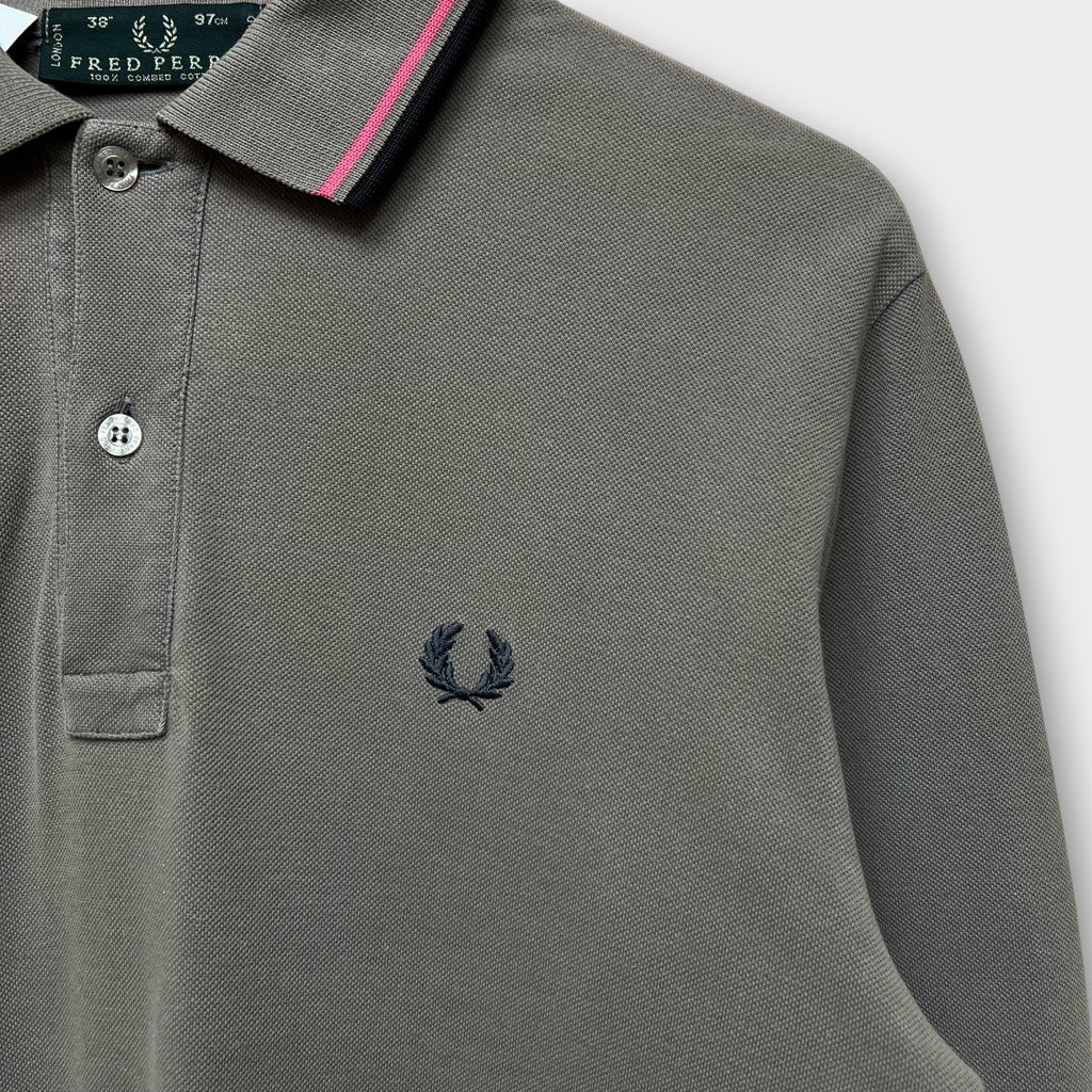 Polo Manche Longues Vintage Fred Perry Marron - M