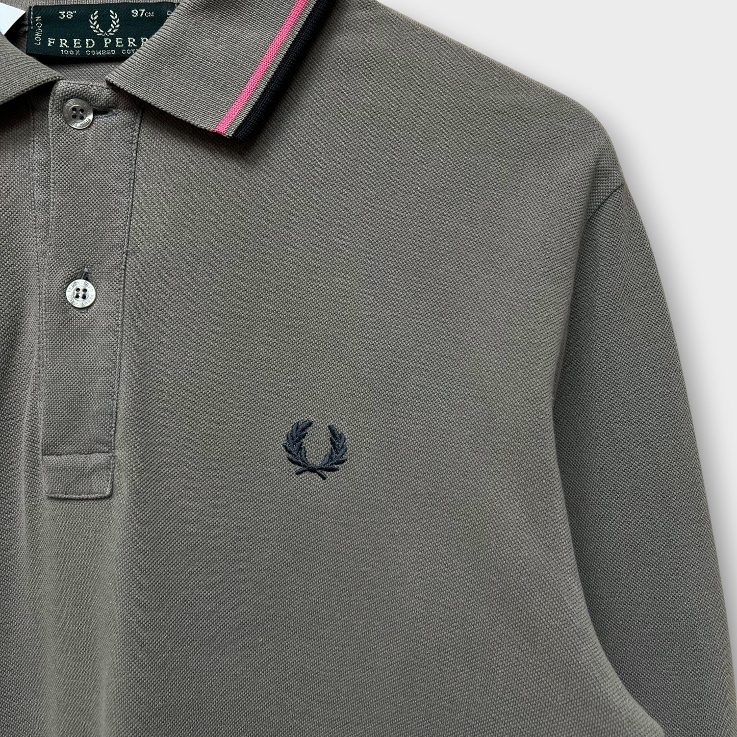 Polo Manche Longues Vintage Fred Perry Marron - M