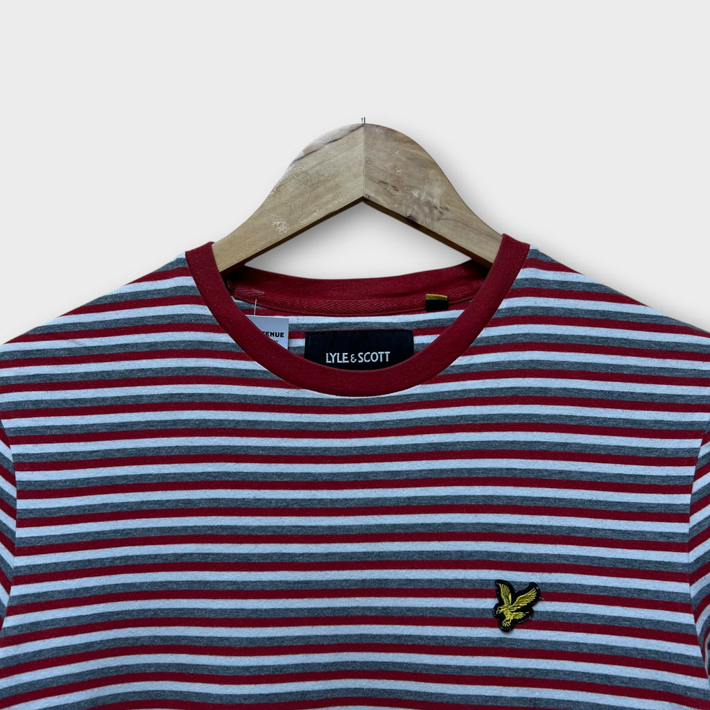 T-shirt Lyle & Scott rayé Rouge Gris Blanc - M