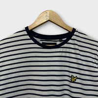 T-shirt Lyle & Scott Blanc, Bleu Marine - L