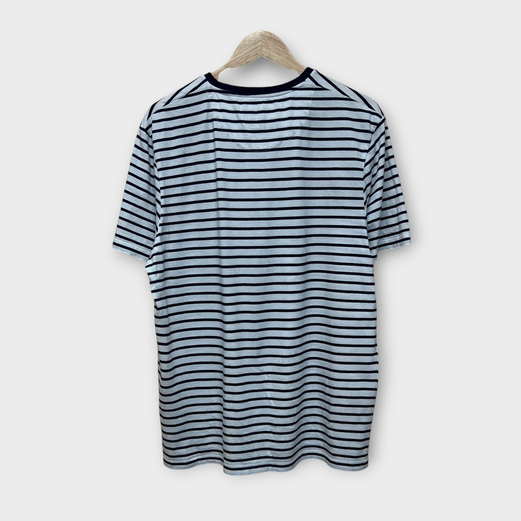 T-shirt Lyle & Scott Blanc, Bleu Marine - L