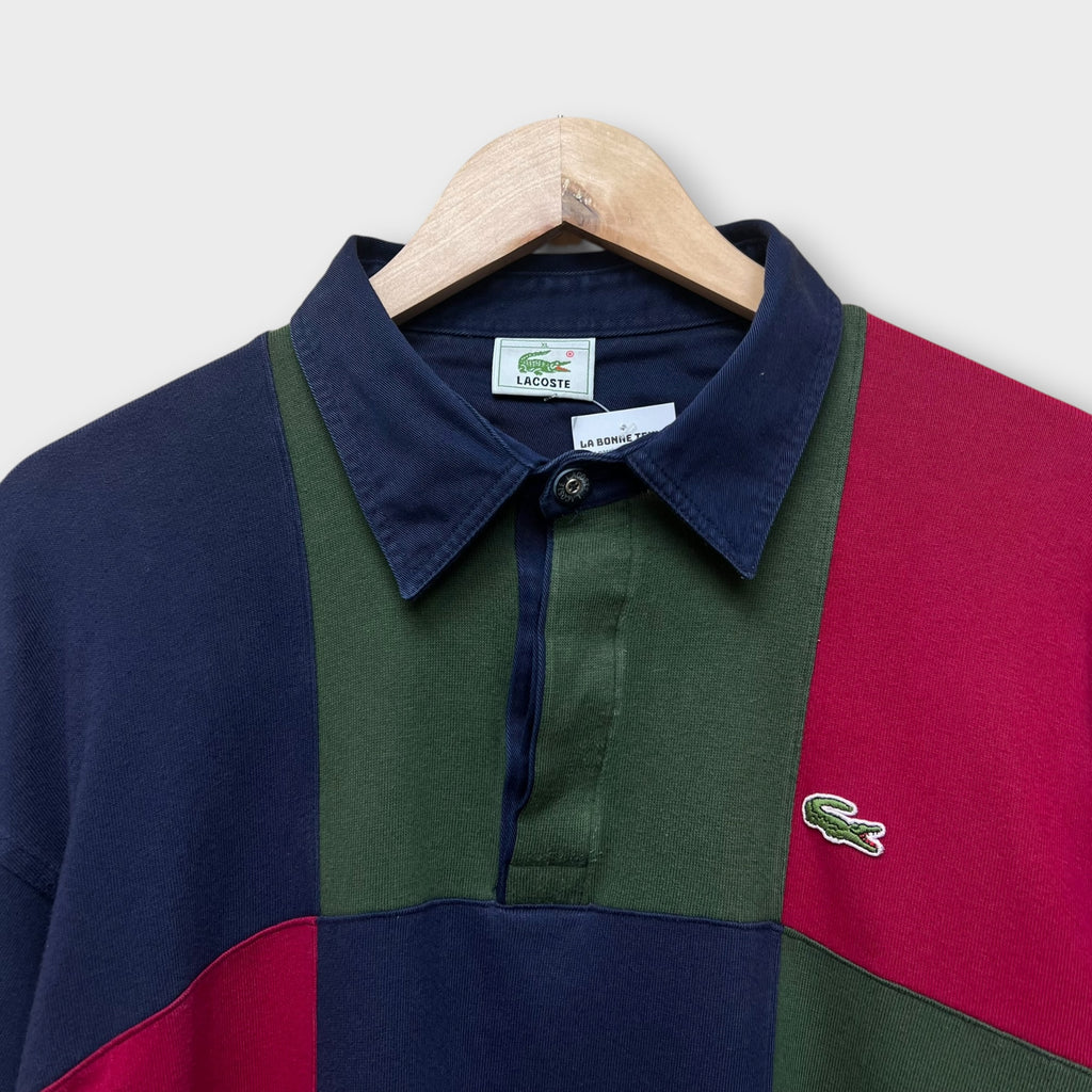 Polo Manches Longues Lacoste Vert Rouge Navy - XL