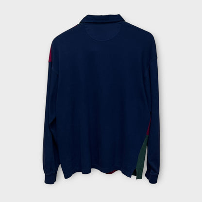 Polo Manches Longues Lacoste Vert Rouge Navy - XL