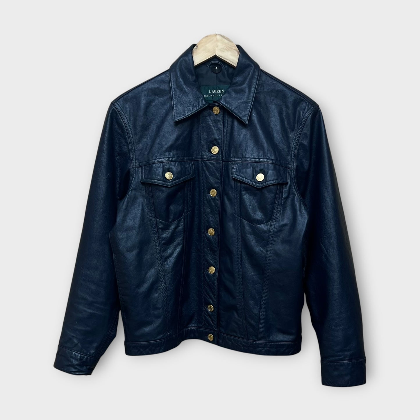 Veste Cuir Ralph Lauren Navy - M