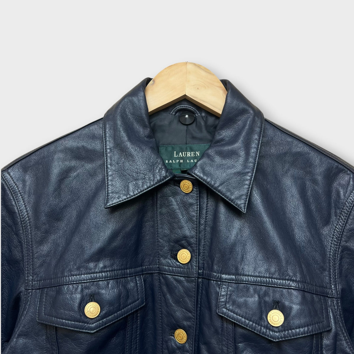 Veste Cuir Ralph Lauren Navy - M
