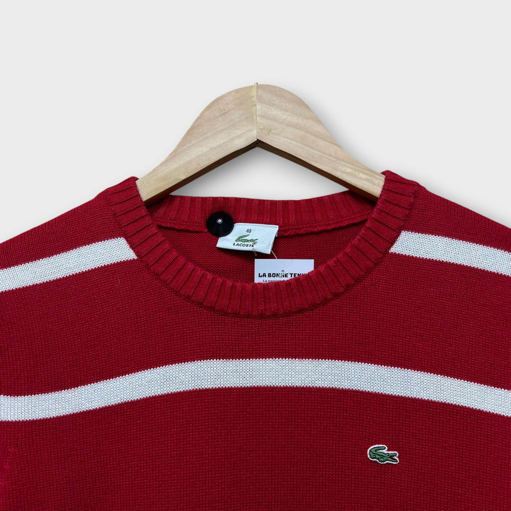 Pull Lacoste Rouge et Blanc - M