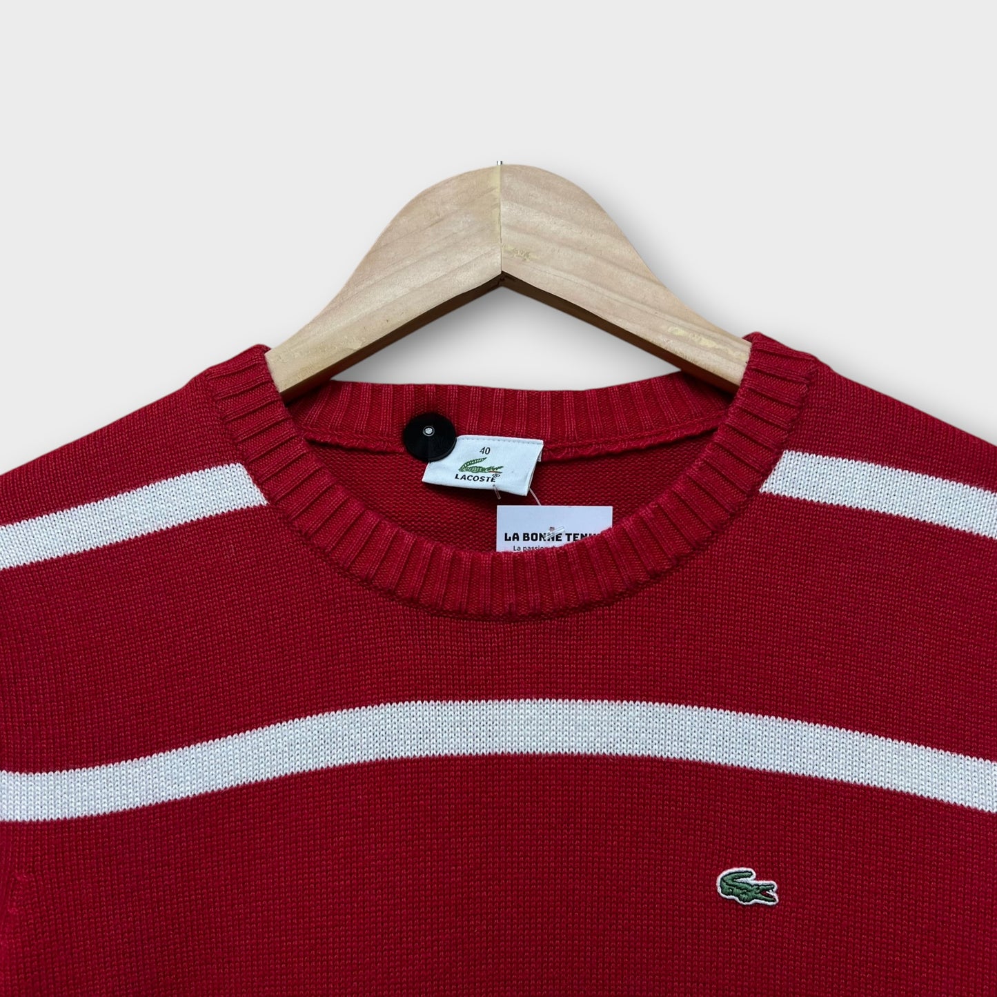Pull Lacoste Rouge et Blanc - M