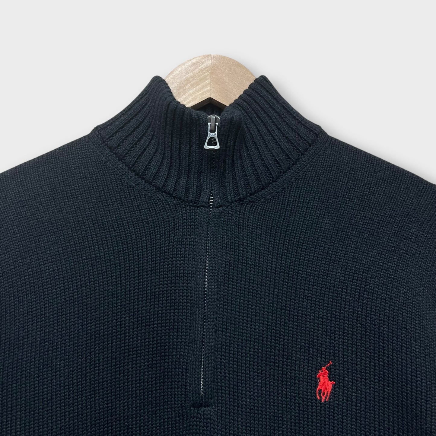 1/4 Zip Ralph Lauren Deadstock Noir - M