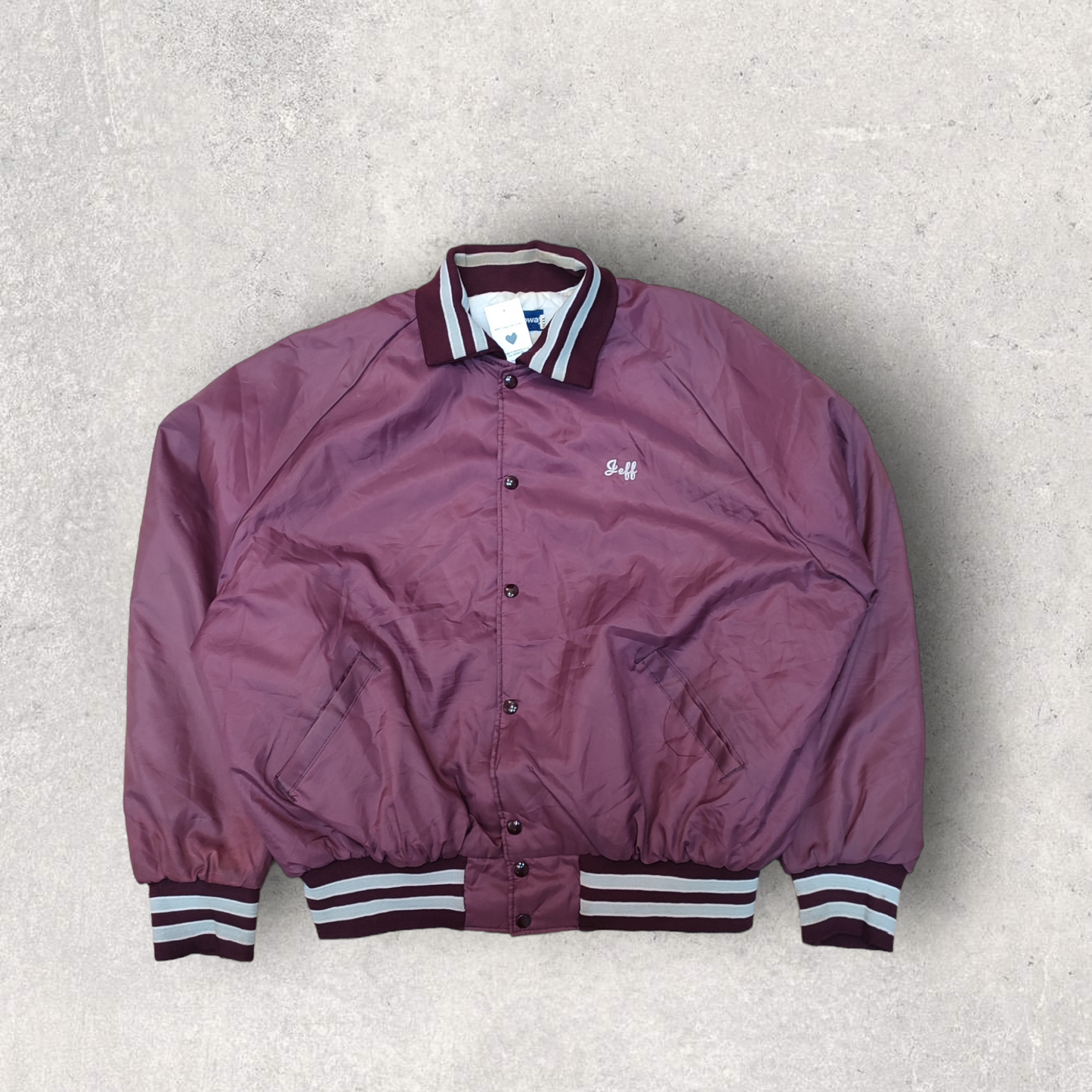 Burgundy Varsity Jacket Made in USA - XL / XXL