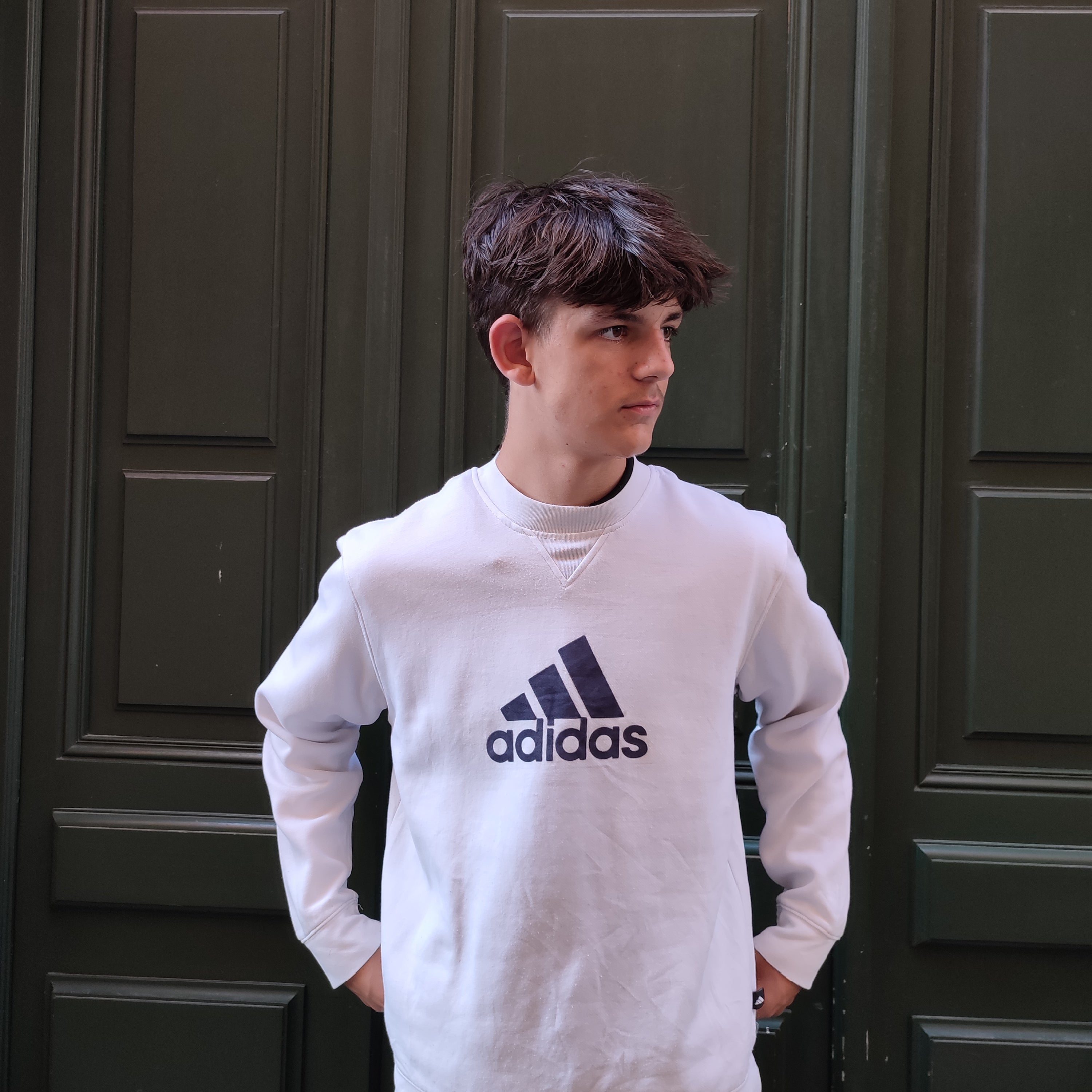 Sweat Blanc Adidas vintage 00 s S La Bonne Tenue