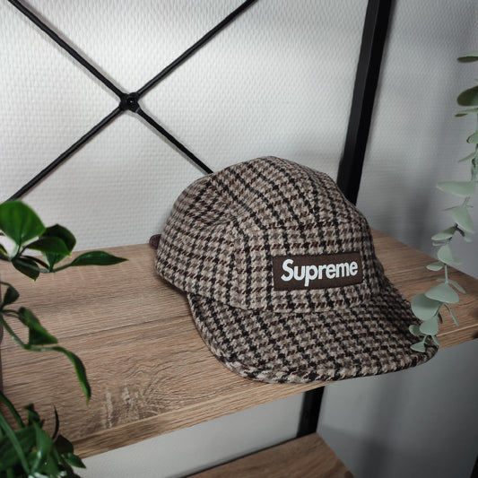 Supreme Houndstooth Wool Camp Cap FW23