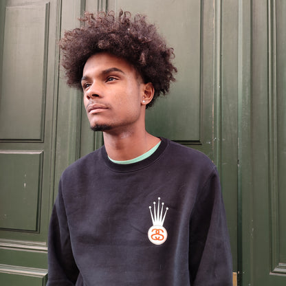 Stussy black crown sweatshirt - M