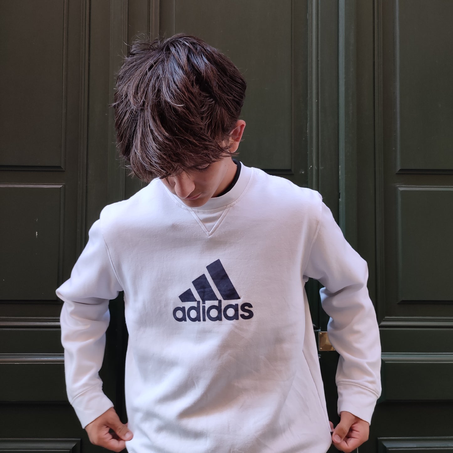 Adidas vintage 00's white sweatshirt - S