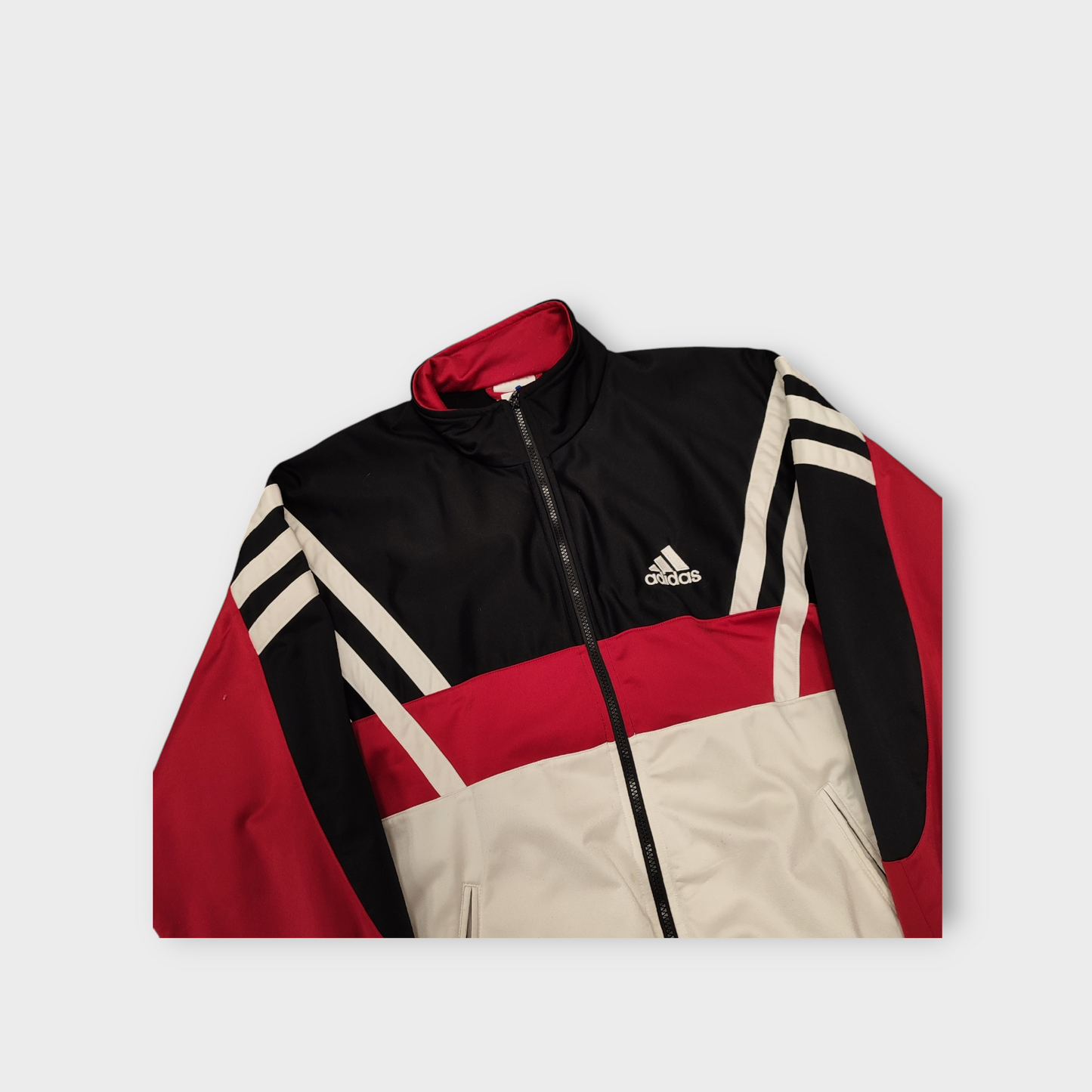 Veste Adidas vintage 90's blanc / noir - L